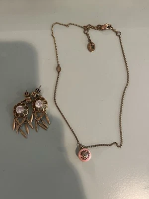 Juicy Couture Cupcake Charm Pendant Locket Necklace & Dreamcatcher Earrings Set - Image 1 of 4