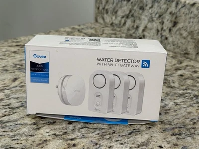 Govee App Notifications Water Detector With Wi-Fi Gateway 3 Pack - Brand NEW - Image 1 of 4