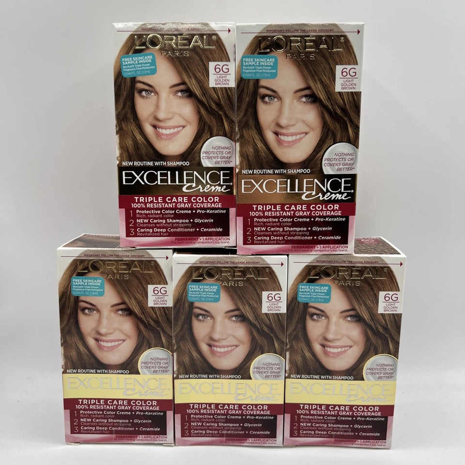 L'oreal Paris Excellence Creme Hair Color Light Golden Brown 6g 1 Kit