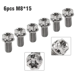 6 Stück Titan Schrauben Torx Kopf Flansch Schraube M8x15mm Für Motorrad Fahrrad - Picture 1 of 12