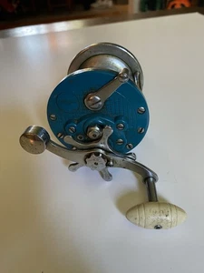 Vintage Fishing Reel J.C. Higgins Blue Monospool Reel (Sears) Made In USA - Picture 1 of 11