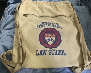 University of Pennsylvania Law School Beige Canvas Kordelzugbeutel mit Reißverschlussbeutel - Bild 1 von 2