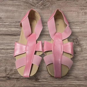 Sandali donna stile pescatore scarpe casual rosa metallizzato ecopelle tg 10 - Foto 1 di 4