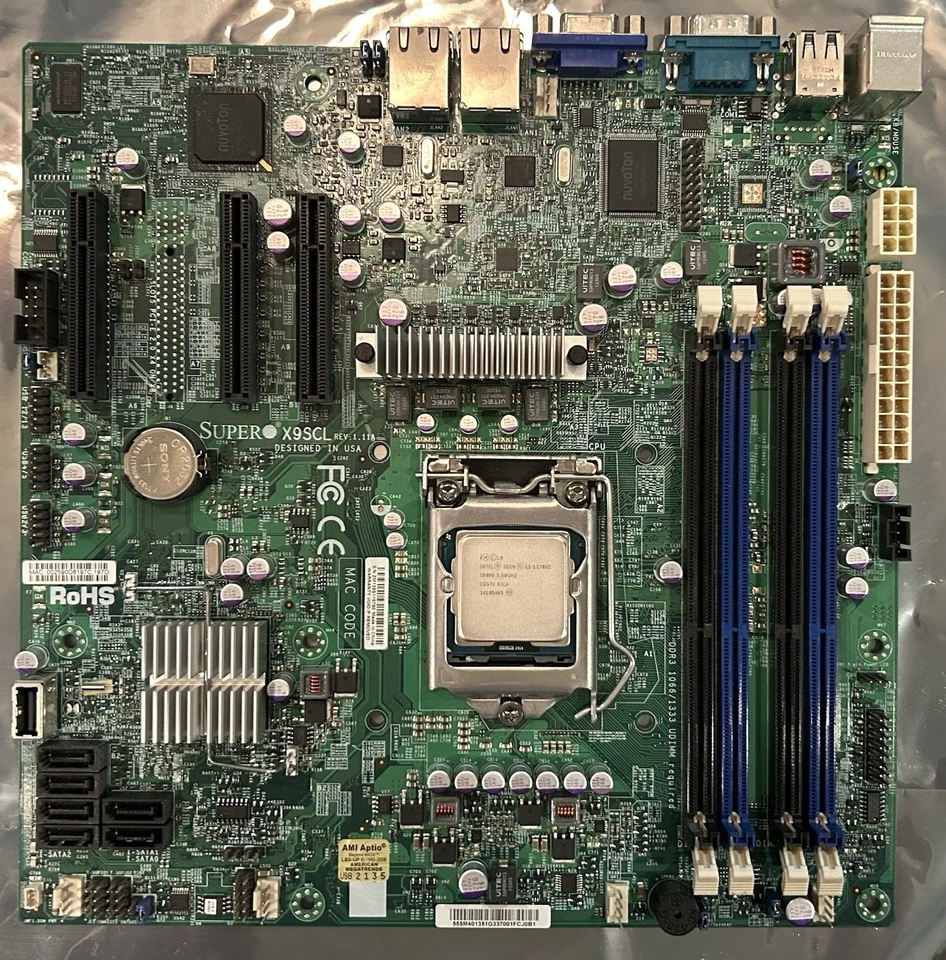 Supermicro X9SCL Motherboard + IO Shield | Intel Xeon E3-1270 v2 | 32GB DDR3 ECC - Image 1 of 4