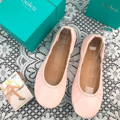TIEKS by Gavrieli Ballerina Pink Blush Soft Leather Ballet Flats Women Size 7-10 - Image 1 of 4