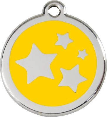 Steel Red Dingo Stars ID Dog Tag Black Purple Blue Green Yellow Orange Red Pink - Image 1 of 4