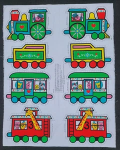 Vtg Spring Mills #5671 6 Circus Animal Train Toys Pattern Cut Sew Fabric Panel - Picture 1 of 8