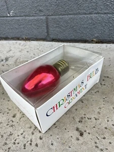 Vintage Glas Weihnachts Glühbirne Ornament Abt56 Abteilung 56 Abt rot - Bild 1 von 4