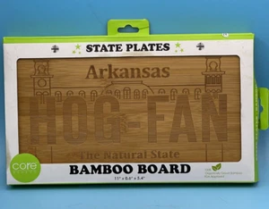 Core Bamboo Board State Plates Arkansas Hog Fan CUTTING BOARD DECOR NIB - Picture 1 of 7