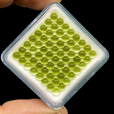 100 Stück Natürlich Peridot 3.5mm Rund Cabochon Lose Edelsteine Großhandel Menge - Bild 1 von 4