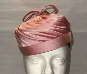 Pillbox Pink Cocktail/Church/Derby/Garden Party Hat USA Union Made VINTAGE 1950 - Picture 1 of 24