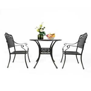 Outdoor Patio Furniture Bistro Cast Aluminum Table & Chairs Set Antique Garden - Picture 1 of 11