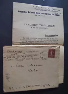 ANRLN LIGUE DES NATIONS / LE CONFLIT ITALO ABYSSIN / Bulletin 1935 - Picture 1 of 1