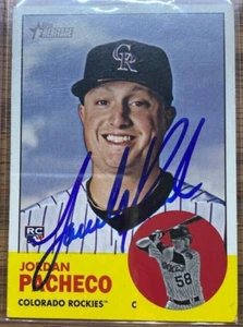 2012 Topps Heritage Minors Jordan Pacheco #243 RC Auto Signed Autograph Rockies - Picture 1 of 2