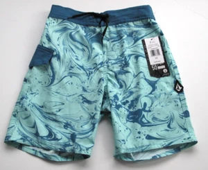 Volcom Boy's S/8 Lido Board Shorts Aqua Blue Anti-UV 50+ - Picture 1 of 3