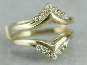 1.25 Ct Round Cut Diamond Wrap Enhancer Women's Wedding Ring 14k Yellow Gold FN