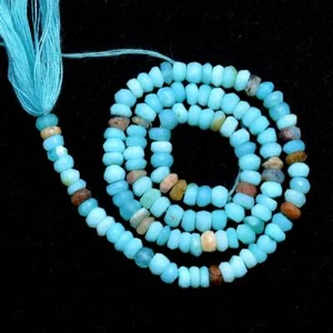 Blue Opal Faceted Rondelle Beads, 4-5MM Beads, Blue Opal Beads, 13" Long Strand - Picture 1 of 4