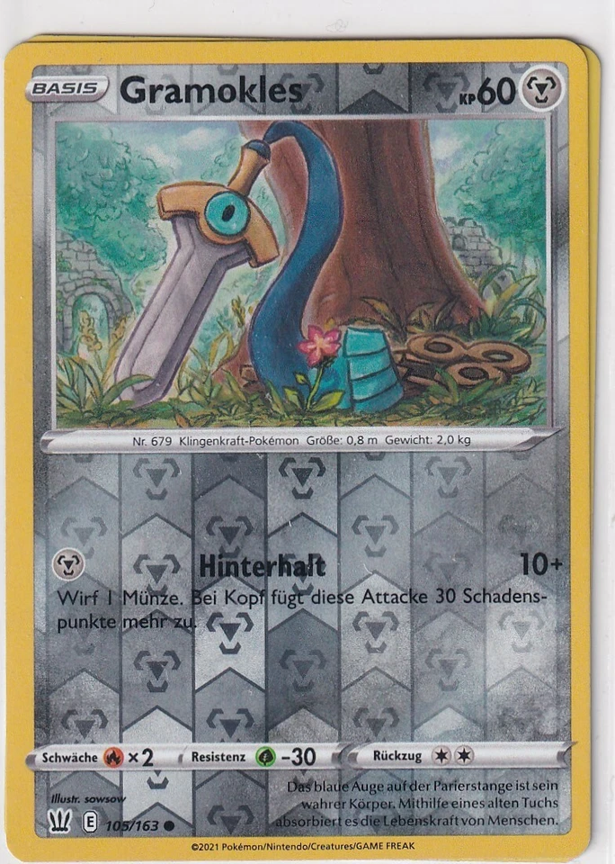 Pokemon Karte Kampfstile Nr. 105/163 Gramokles Reverse Holo deutsch - Bild 1 von 1