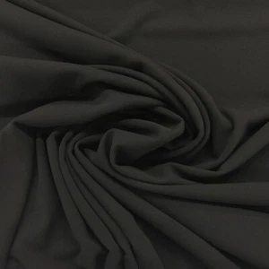 4 METRES GOOD QUALITY CREPE JERSEY STRETCH DRESS FABRIC BLACK CHEAPEST ON EBAY - Picture 1 of 3