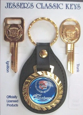 1968 蓝色 52H4 凯迪拉克 FLEETWOOD 皇家经典金色黑色皮革 C/D 键 — 第 1/4 张图片