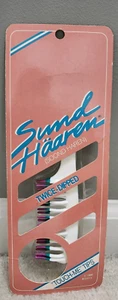Sund Haaren 1980s Twice Dipped Mini Detangling Comb White Aqua Mebco Soond Haren - Picture 1 of 4