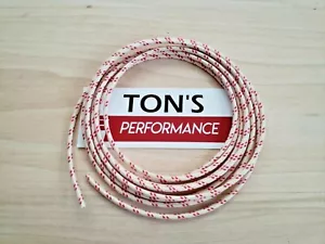 Alambre primario cubierto de tela trenzada de colección calibre 16 ga blanco con rojo - Imagen 1 de 3