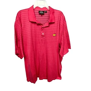 MASTERS Augusta Polo Golf Shirt XL Made in Italy Clubhouse Collection Pink Dot - Picture 1 of 6