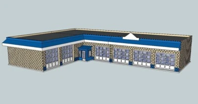 3d printed Service Center, HO SCALE, 1/87 - Image 1 of 2