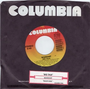 Warrant – Big Talk 1988 Columbia Rock EX - Picture 1 of 2