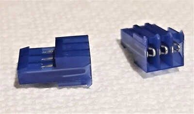 2-Pieces of Blue 3-641536-3 AMP 3 POSITION MTA-100 IDC CONNECTORS for 26AWG - Image 1 of 2