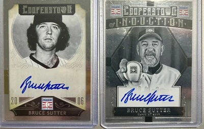 BRUCE SUTTER 2015 PANINI COOPERSTOWN TWO CARDS BASEBALL SIGNATURES AUTO #8 - #9 - Image 1 of 4