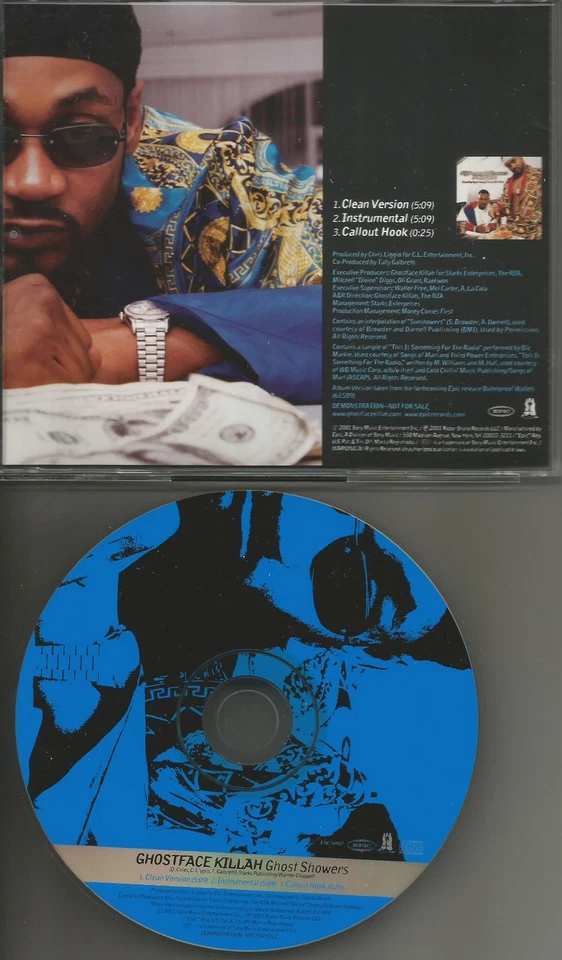 Wu Tang Clan GHOSTFACE KILLAH Showers w/ INSTRUMENTAL & CLEAN PROMO DJ Cd single Foto 1 de 1
