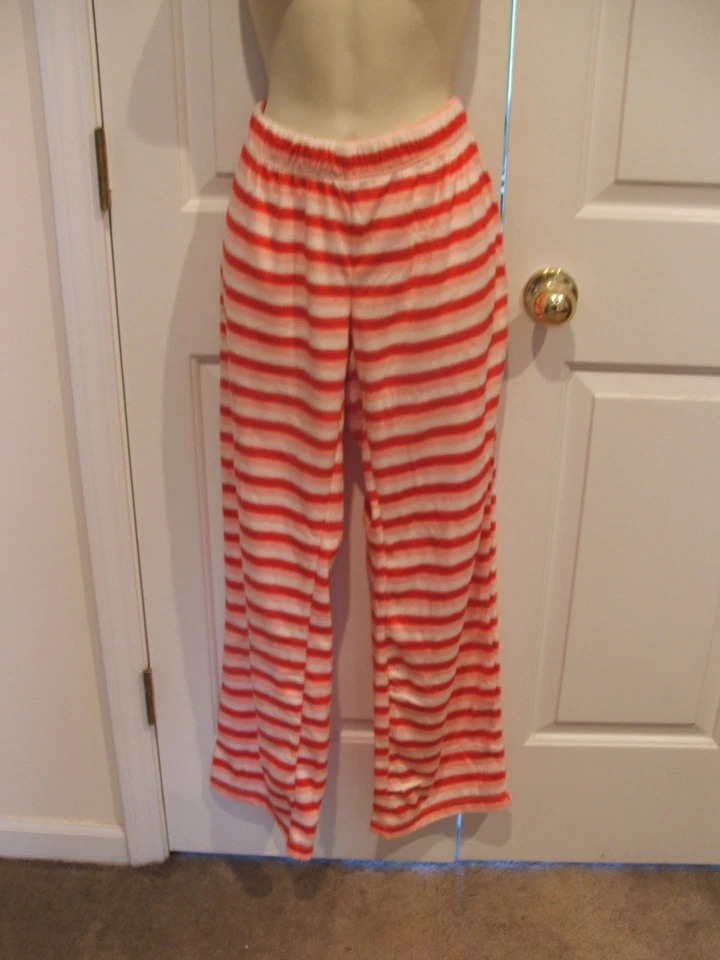 NWT FLIRTITUDE RED  WHITE STRIPE SLEEP PANT 100% POLYESTER FLEECE  SIZE SMALL - Image 1 of 2