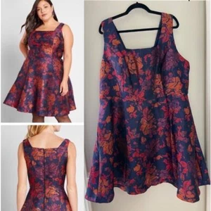 Neu mit Etikett Modcloth RSVP Ready Retro klassisch Brokat Blumen Cocktailkleid Größe 26 - Bild 1 von 8