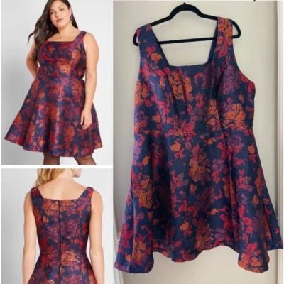 NWT Modcloth RSVP Ready Retro Classic Brocade Floral Cocktail Dress Size 26 - Image 1 of 4