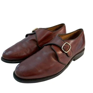 Scarpe eleganti Allen Edmonds Garner taglia 10 pelle marrone cinturino monaco fibbia - Foto 1 di 14