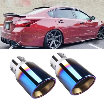 2x Exhaust Pipe Tip Rear Tail Throat Muffler Stainless For Nissan LEAF Foto 1 de 4