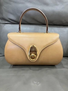 GIVENCHY Hand Bag Tote Purse Leather Camel Authentic - Picture 1 of 24