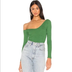 Privacy Please One Shoulder Bartlett Bodysuit in Kelly Green Women's XXS - Imagen 1 de 10