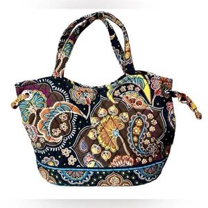 Vera Bradley Quilted "Kensington" Sherry Handbag Tote Brown Paisley Earth Tones - Picture 1 of 11
