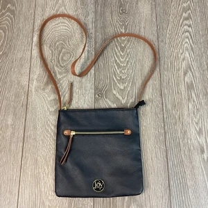 Bolso Bandolera JOY MANGANO 100% Cuero Negro Puro - Imagen 1 de 6