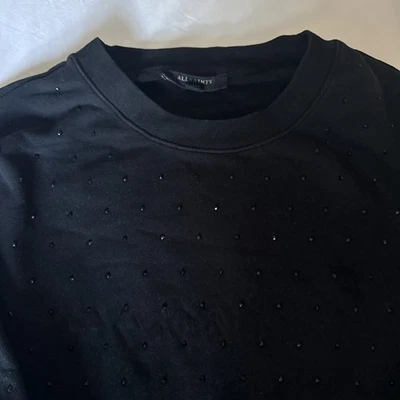 Sudadera ALL SAINTS Negra Brillante Talla Grande (se siente pequeña) Foto 1 de 4