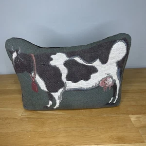 Vtg Needlepoint Cow Door Stop Weighted Pillow Holstein Dairy Farm *READ - Picture 1 of 24