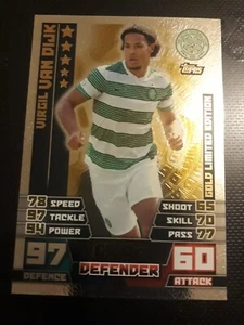 Match Attax Virgil Van Dijk Gold Edizione Limitata Celtic Card SPFL 2014/15 - Foto 1 di 1