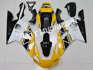 Kit de carenado de inyección de plástico ABS amarillo blanco negro apto para YZF R6 1998-2002 - Imagen 1 de 6
