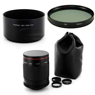 Albinar 500mm Mirror Lens,Filter,Hood for Canon EOS mount,5D 7D 60D 50D 30D 10D - Image 1 of 3