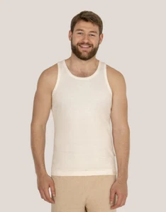 100 % Bio Baumwolle Herren Tank Tops ärmelloses Shirt nachhaltig weich weiß - Bild 1 von 12