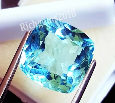 Piedras preciosas sueltas aguamarina 10 a 12 quilates forma cojín certificado R08 Foto 1 de 4