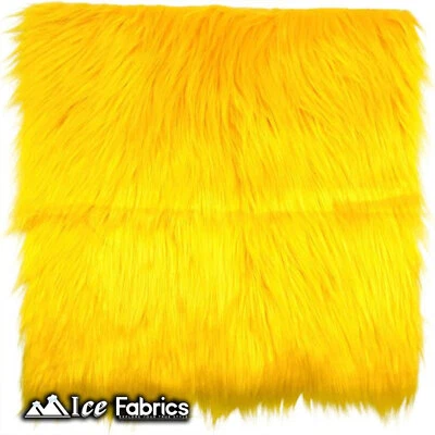 Ice Fabrics Pre Cut Faux Fur Fabric Square Yellow Fur Material - Image 1 of 4