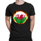 The Welsh Flag Fire Effect Wales Football Rugby?Mens Womens T-Shirts Top #DNE